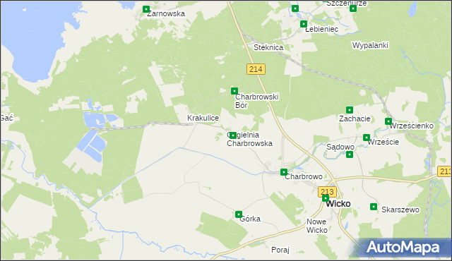 mapa Cegielnia Charbrowska, Cegielnia Charbrowska na mapie Targeo