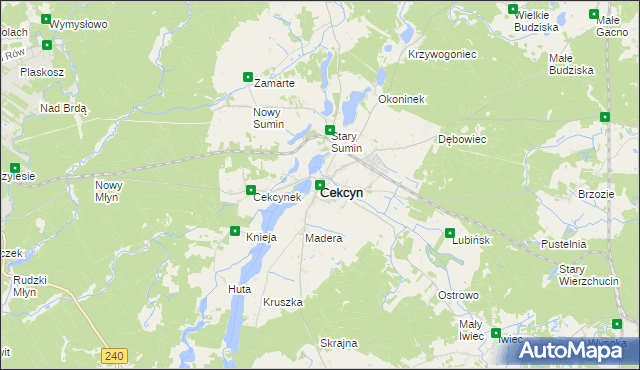 mapa Cekcyn, Cekcyn na mapie Targeo