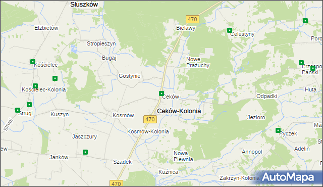 mapa Ceków, Ceków na mapie Targeo