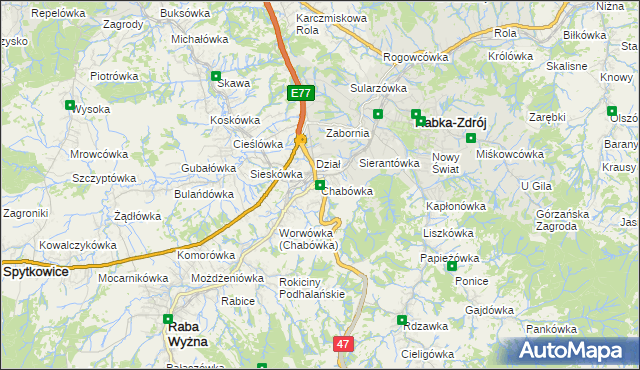 mapa Chabówka, Chabówka na mapie Targeo