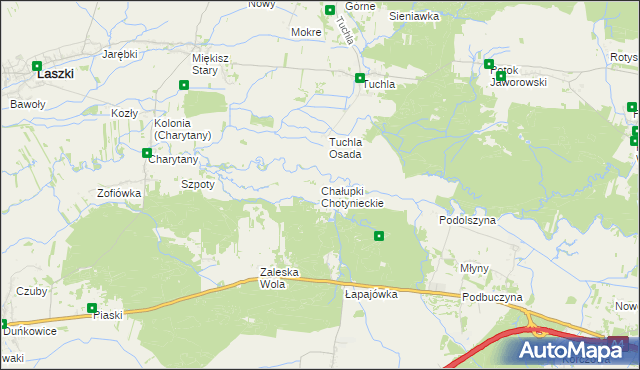 mapa Chałupki Chotynieckie, Chałupki Chotynieckie na mapie Targeo