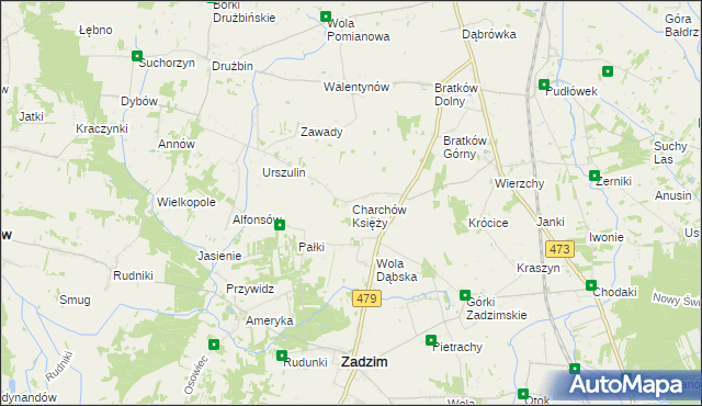 mapa Charchów Księży, Charchów Księży na mapie Targeo