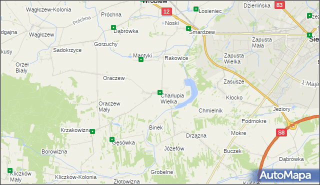 mapa Charłupia Wielka, Charłupia Wielka na mapie Targeo