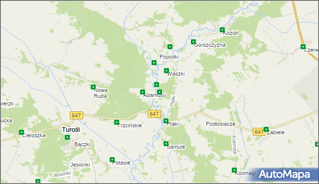 mapa Charubiny, Charubiny na mapie Targeo