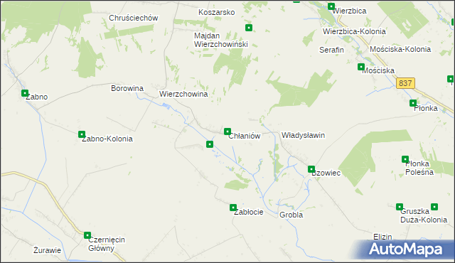 mapa Chłaniów, Chłaniów na mapie Targeo