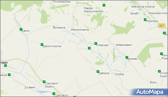 mapa Chłaniówek, Chłaniówek na mapie Targeo