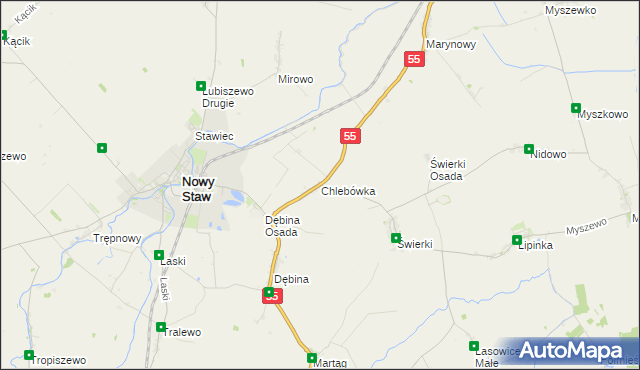 mapa Chlebówka, Chlebówka na mapie Targeo