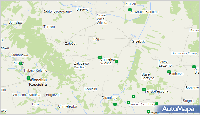 mapa Chmielewo Wielkie, Chmielewo Wielkie na mapie Targeo