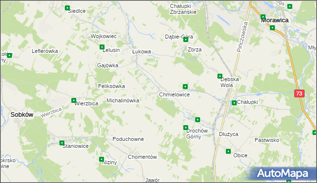 mapa Chmielowice, Chmielowice na mapie Targeo