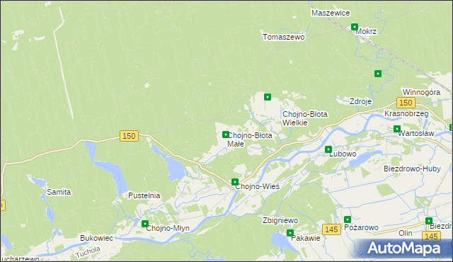 mapa Chojno-Błota Małe, Chojno-Błota Małe na mapie Targeo