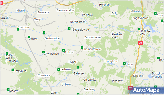 mapa Chomentówek, Chomentówek na mapie Targeo