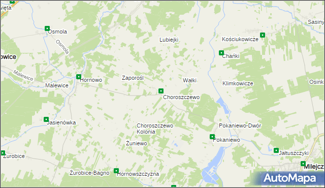 mapa Choroszczewo, Choroszczewo na mapie Targeo