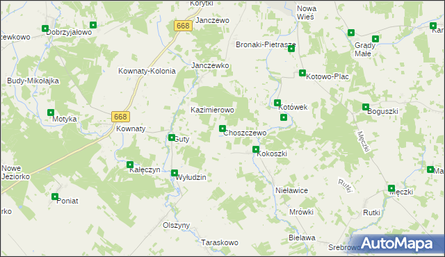 mapa Choszczewo gmina Piątnica, Choszczewo gmina Piątnica na mapie Targeo