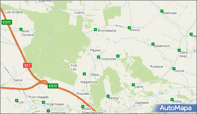 mapa Choszczów, Choszczów na mapie Targeo