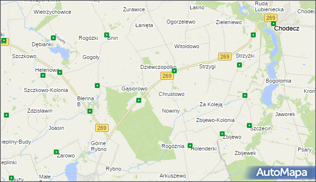 mapa Chrustowo gmina Przedecz, Chrustowo gmina Przedecz na mapie Targeo