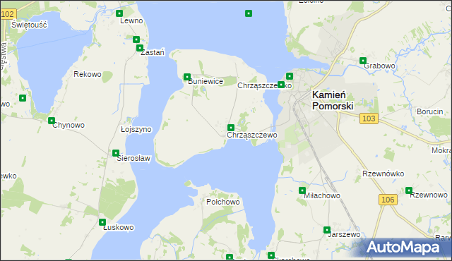 mapa Chrząszczewo, Chrząszczewo na mapie Targeo