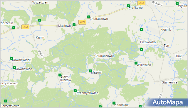 mapa Chudaczewko, Chudaczewko na mapie Targeo