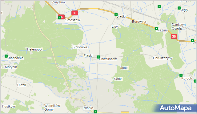 mapa Chwaliszew, Chwaliszew na mapie Targeo