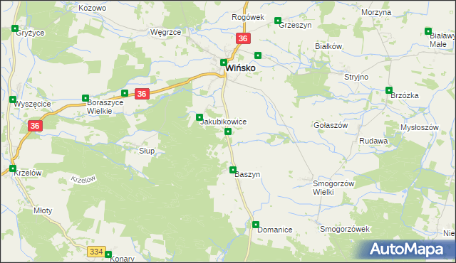 mapa Chwałkowice gmina Wińsko, Chwałkowice gmina Wińsko na mapie Targeo