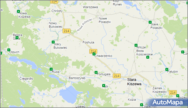 mapa Chwarzenko, Chwarzenko na mapie Targeo