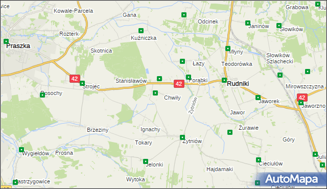 mapa Chwiły, Chwiły na mapie Targeo