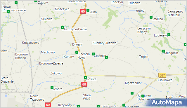 mapa Ciachcin, Ciachcin na mapie Targeo