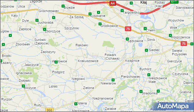 mapa Cichawa, Cichawa na mapie Targeo