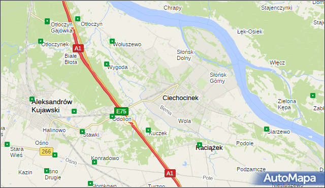 mapa Ciechocinek, Ciechocinek na mapie Targeo