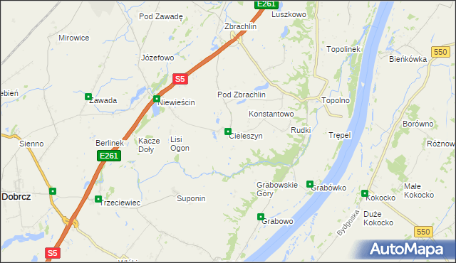 mapa Cieleszyn, Cieleszyn na mapie Targeo