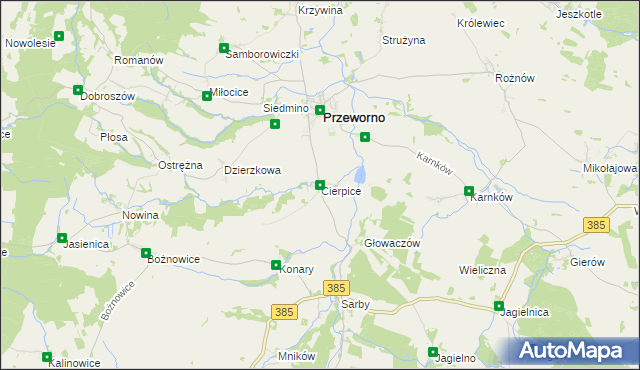 mapa Cierpice gmina Przeworno, Cierpice gmina Przeworno na mapie Targeo