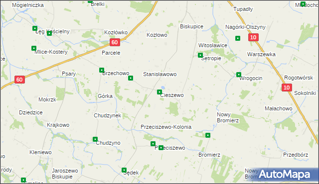 mapa Cieszewo, Cieszewo na mapie Targeo