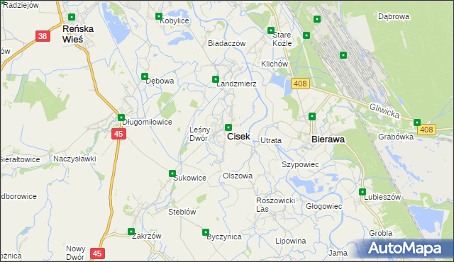 mapa Cisek, Cisek na mapie Targeo