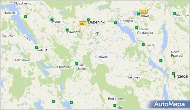 mapa Cisówek gmina Dubeninki, Cisówek gmina Dubeninki na mapie Targeo