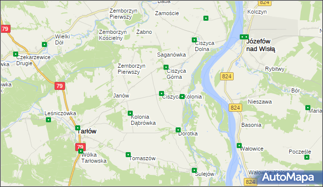 mapa Ciszyca-Kolonia, Ciszyca-Kolonia na mapie Targeo