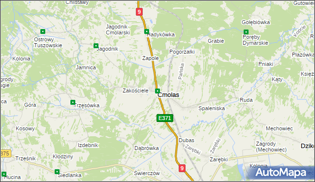 mapa Cmolas, Cmolas na mapie Targeo