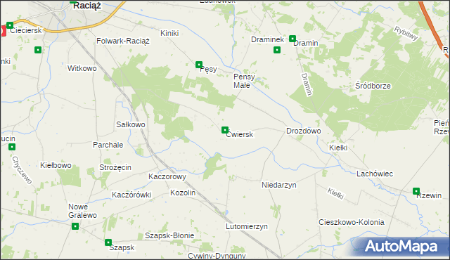 mapa Ćwiersk, Ćwiersk na mapie Targeo