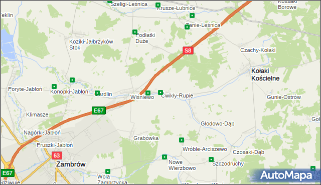 mapa Ćwikły-Rupie, Ćwikły-Rupie na mapie Targeo