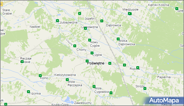 mapa Cygów, Cygów na mapie Targeo