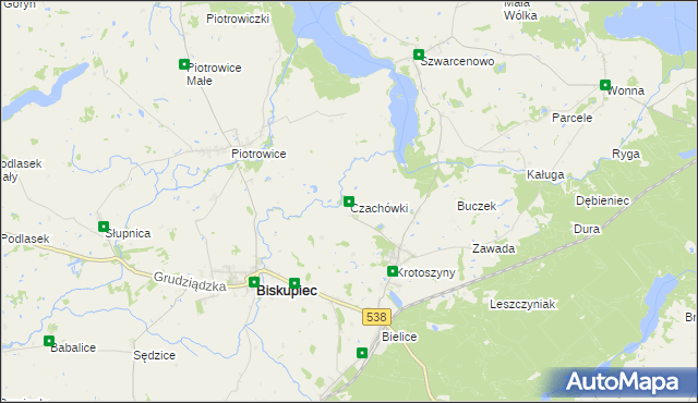 mapa Czachówki, Czachówki na mapie Targeo