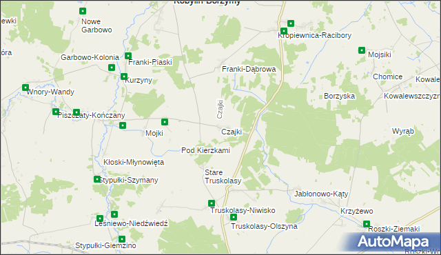 mapa Czajki gmina Sokoły, Czajki gmina Sokoły na mapie Targeo