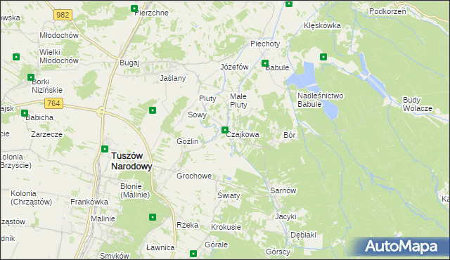 mapa Czajkowa, Czajkowa na mapie Targeo