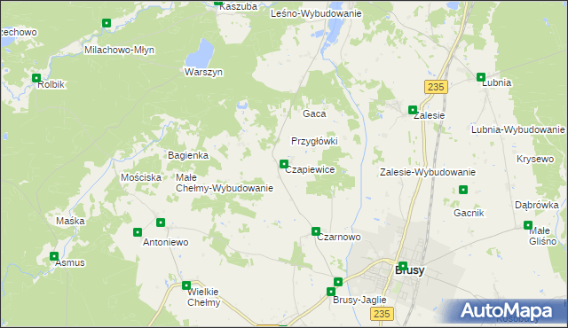 mapa Czapiewice, Czapiewice na mapie Targeo