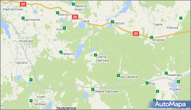 mapa Czarna Dąbrowa, Czarna Dąbrowa na mapie Targeo