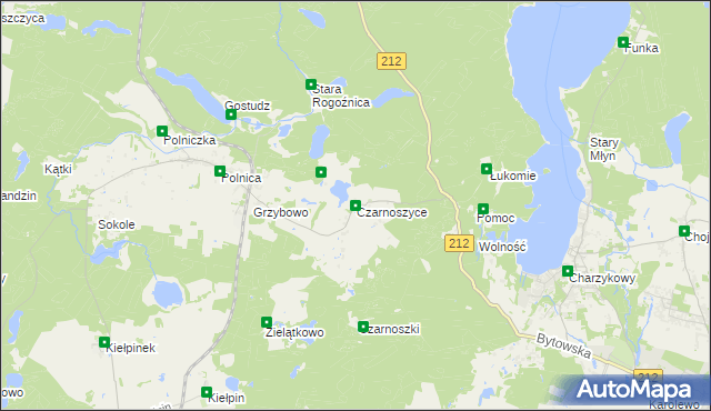 mapa Czarnoszyce, Czarnoszyce na mapie Targeo