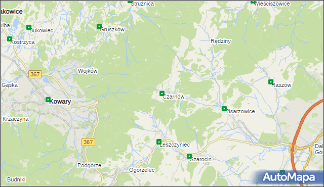 mapa Czarnów gmina Kamienna Góra, Czarnów gmina Kamienna Góra na mapie Targeo