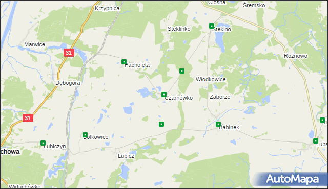 mapa Czarnówko gmina Widuchowa, Czarnówko gmina Widuchowa na mapie Targeo