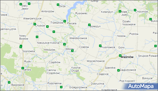 mapa Czażów, Czażów na mapie Targeo