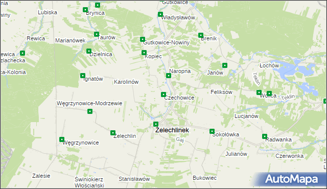 mapa Czechowice, Czechowice na mapie Targeo