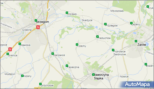 mapa Czechy gmina Jaworzyna Śląska, Czechy gmina Jaworzyna Śląska na mapie Targeo