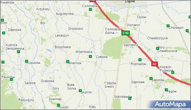 mapa Czepów, Czepów na mapie Targeo